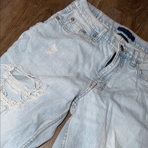 Aeropostale Light Blue Ripped Straight Leg Jeans